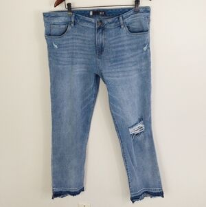 Kut from the Kloth Reese Ankle Straight Leg Jeans Blue Size 18